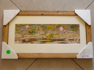 Panoramic style image, framed in "baltic light" wood