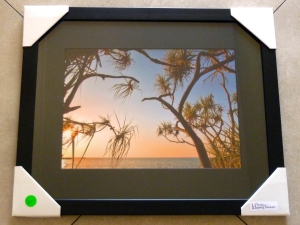 Looking out at Nightcliff Framed in plain black frame.